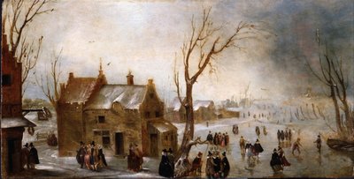 オランダ語-氷の上の冬景色 作： Unbekannt Unbekannt